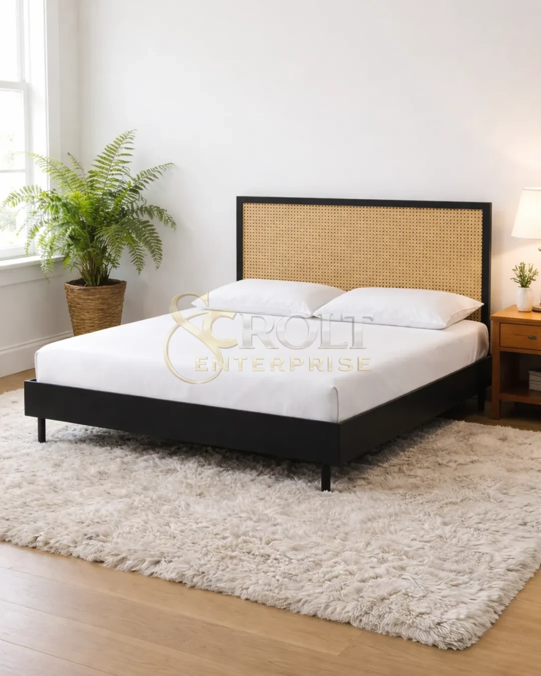 modern-black-frame-with-woven-cane-headboard