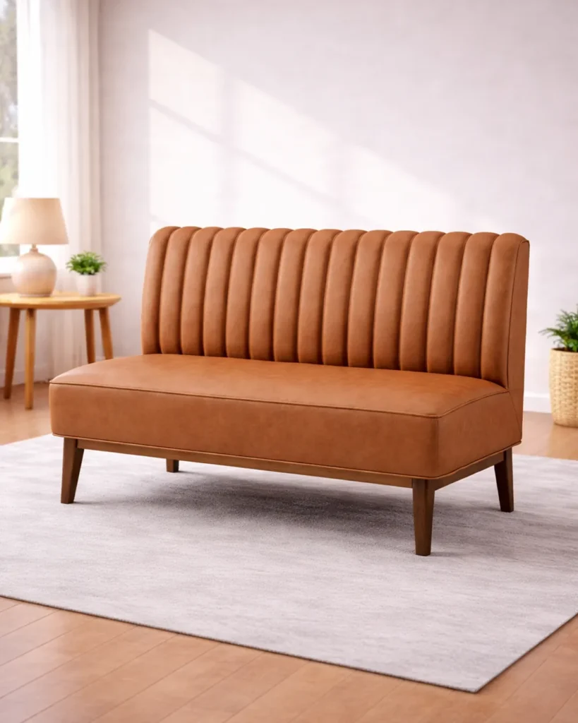 Channeled luxury sofa with warm contemporary elegance