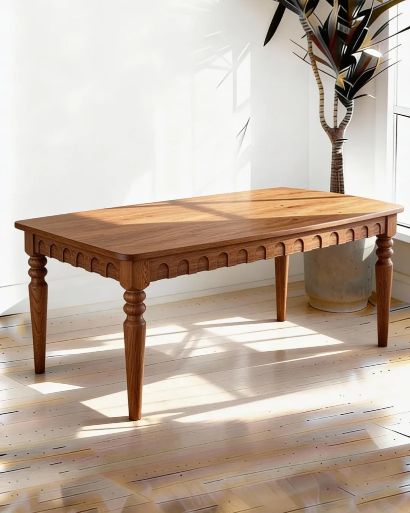 Classic solid wood table with refined handcrafted elegance