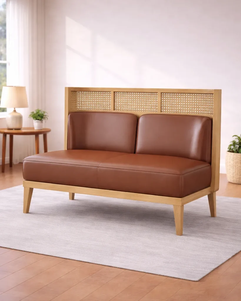 Warm leather luxury with timeless cane elegance