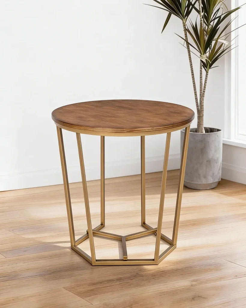 Contemporary round table with sculptural luxury durability