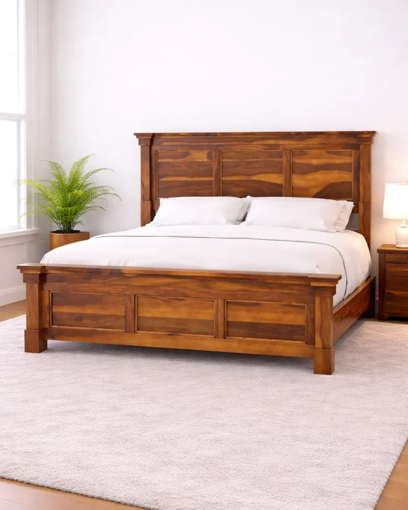 Stately solid wood frame with recessed panels