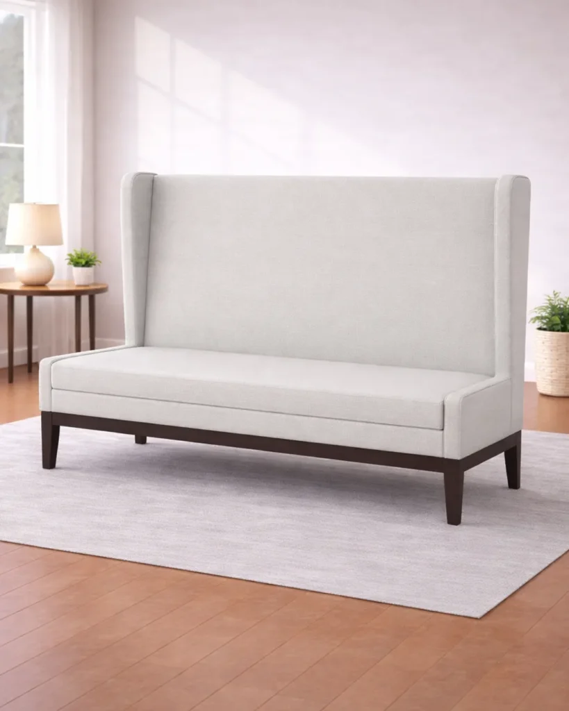 Elegant high-back sofa with timeless modern comfort