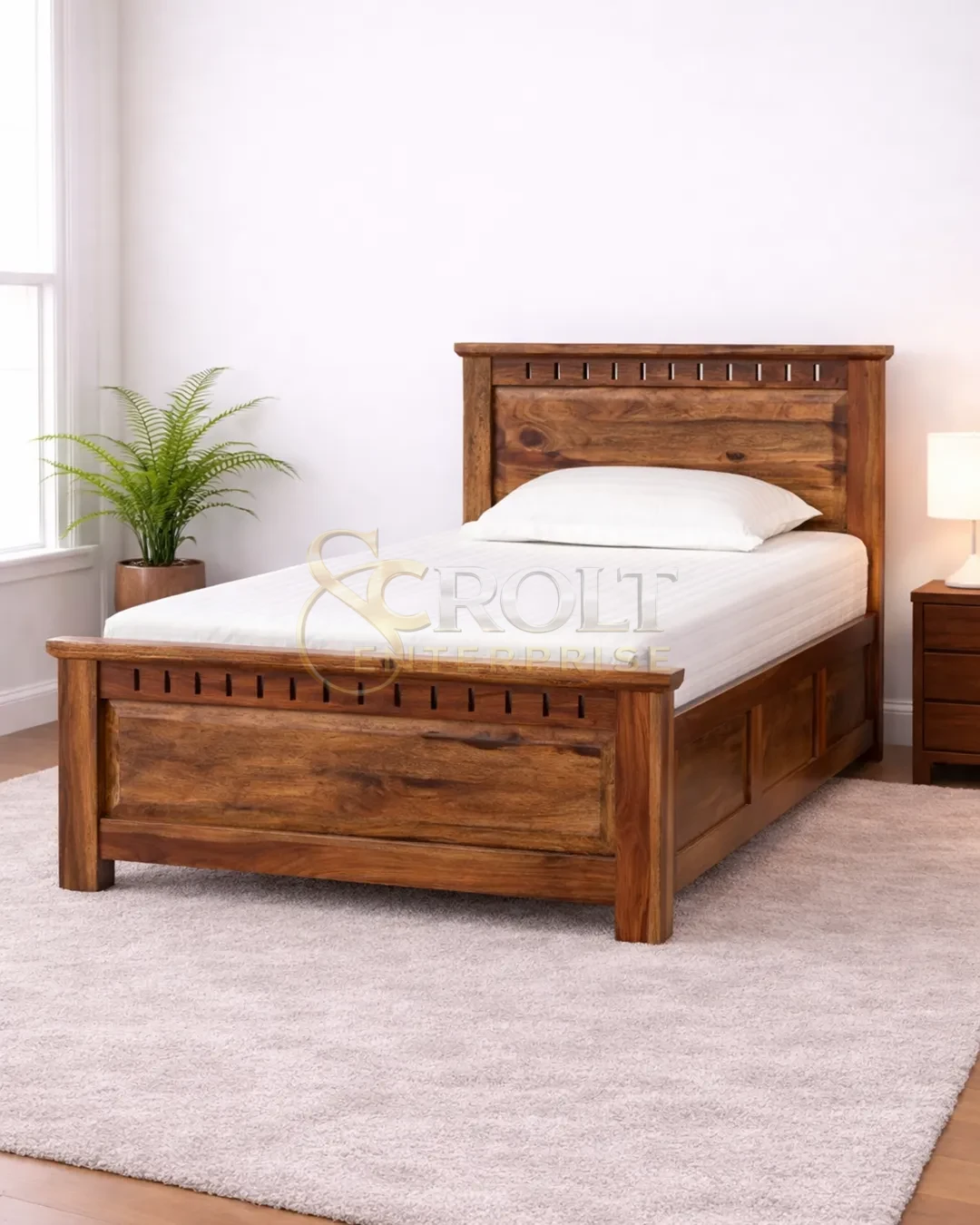 rustic-solid-wood-bed-with-notched-detailing