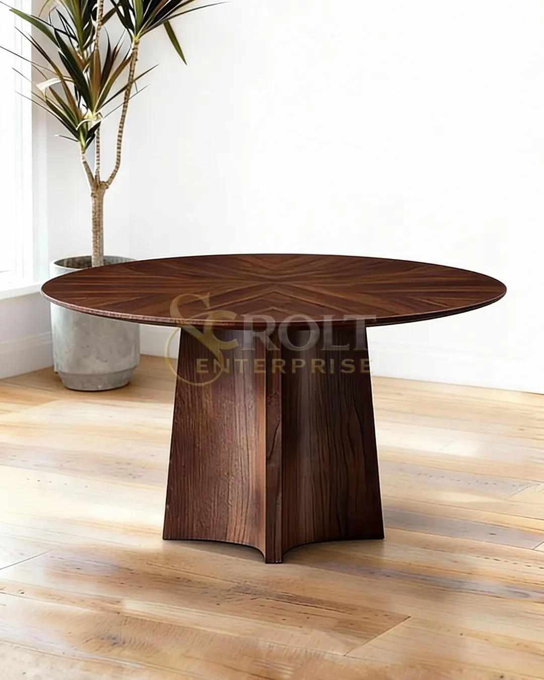solid-wood-table-with-radial-veneer-pedestal