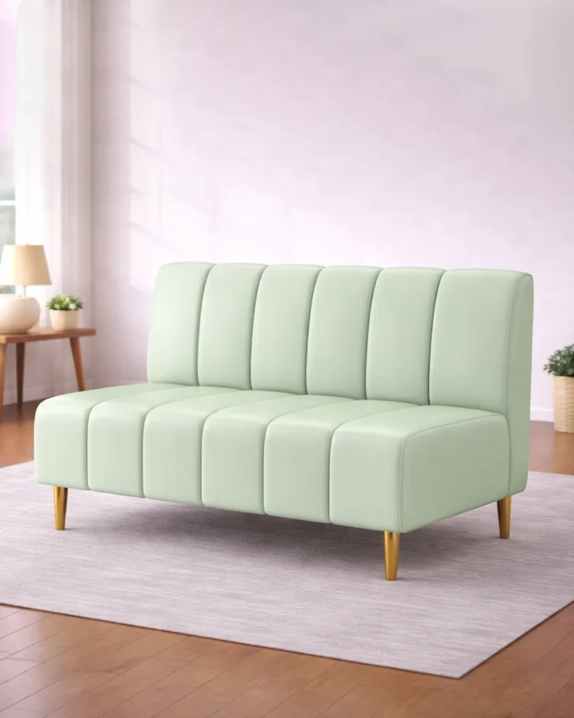 Modern channel-tufted sofa with fresh elegance