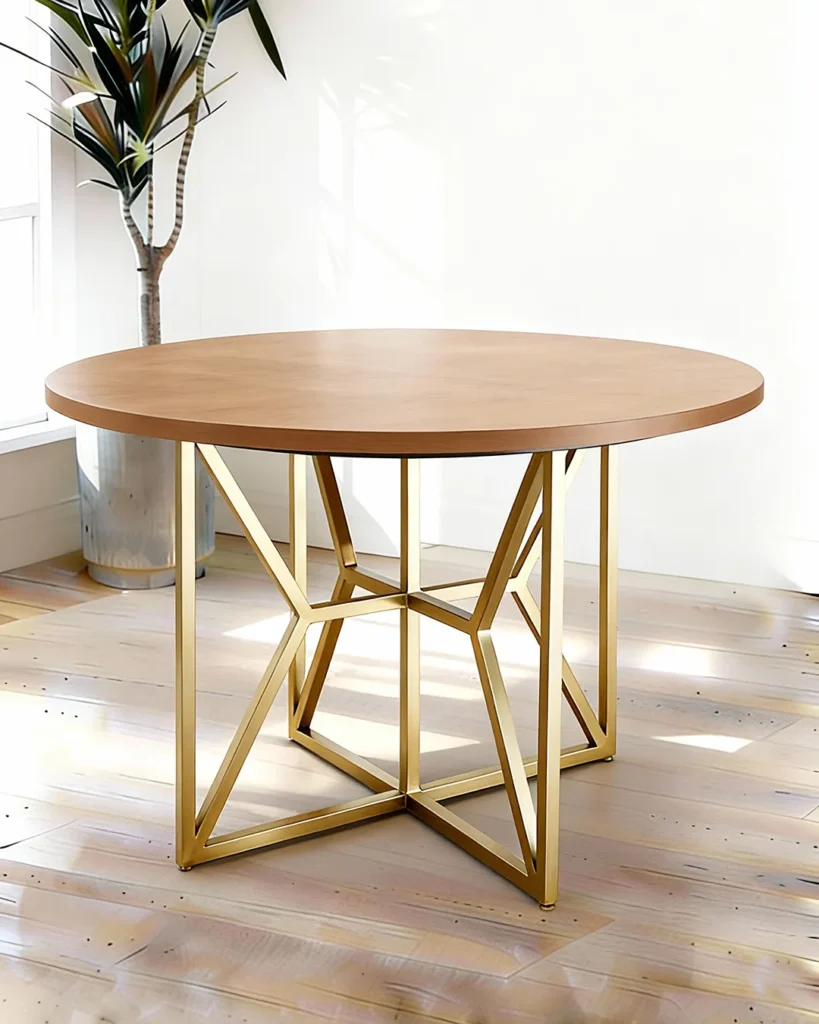 Modern elegance with solid wood and gold accents