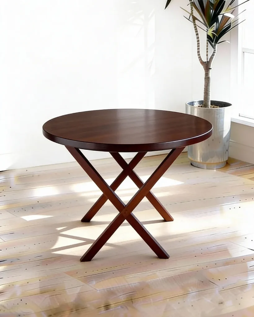 Timeless solid wood table with sculptural elegance