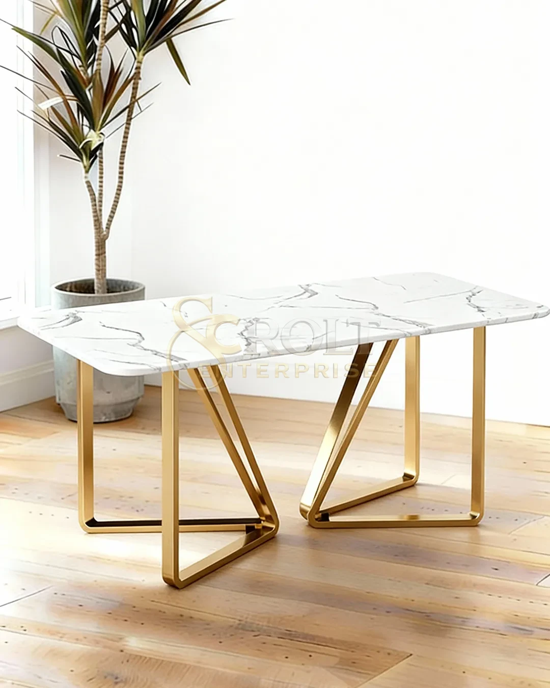 marble-finish-table-with-sculptural-gold-metal-base