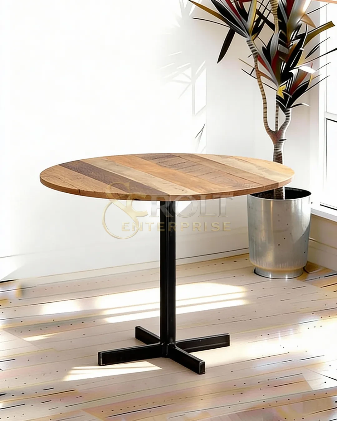 solid-wood-table-with-black-metal-pedestal