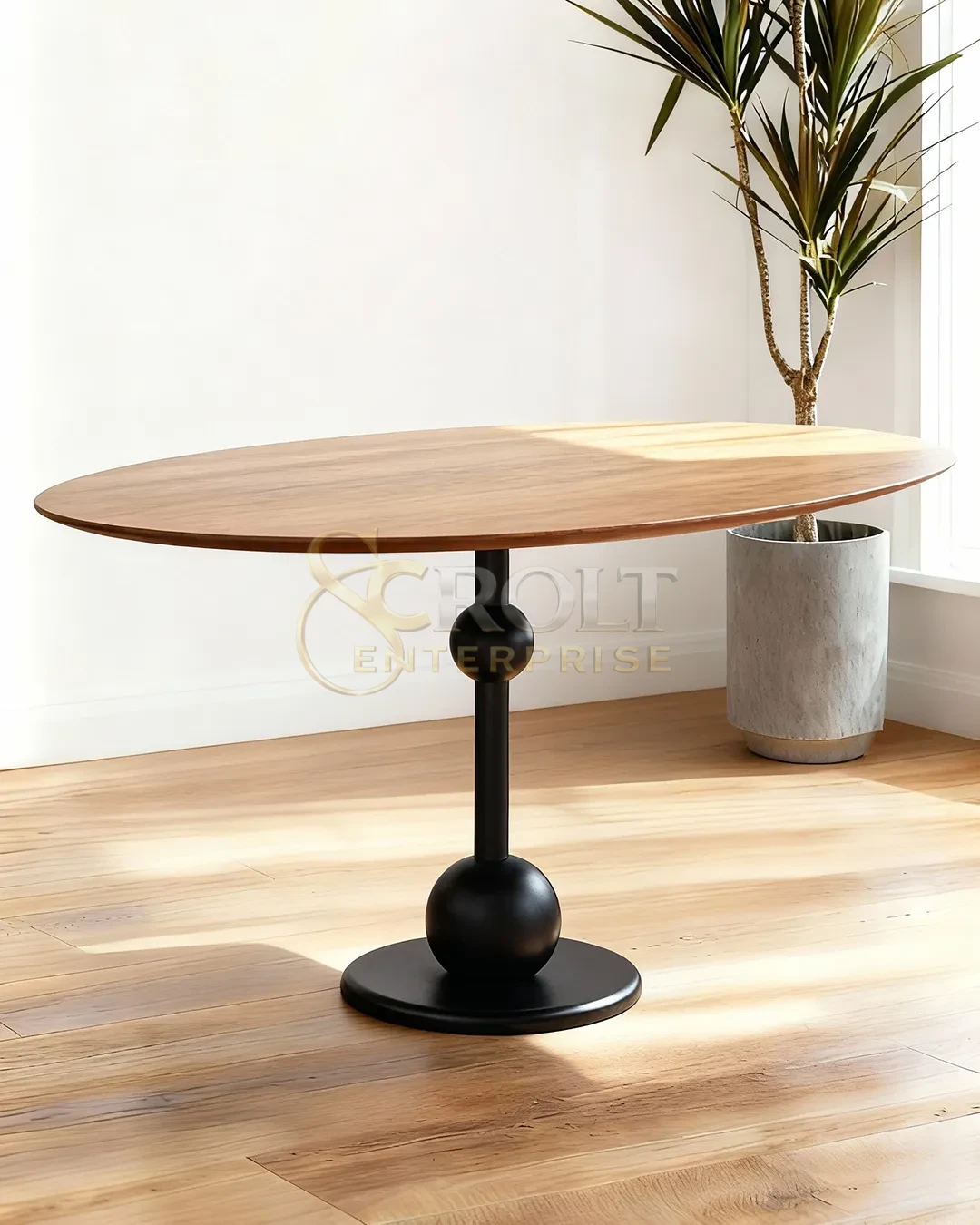 elegant-oval-wood-table-with-sculptural-pedestal