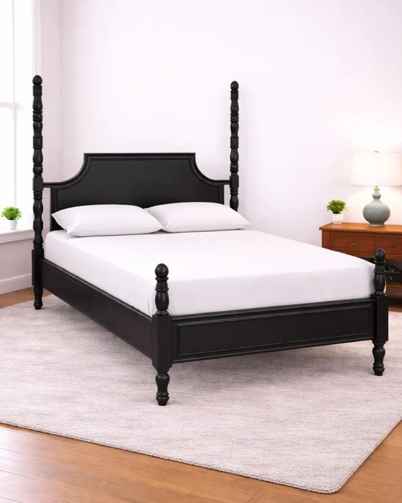 Classic black four-poster with timeless elegance
