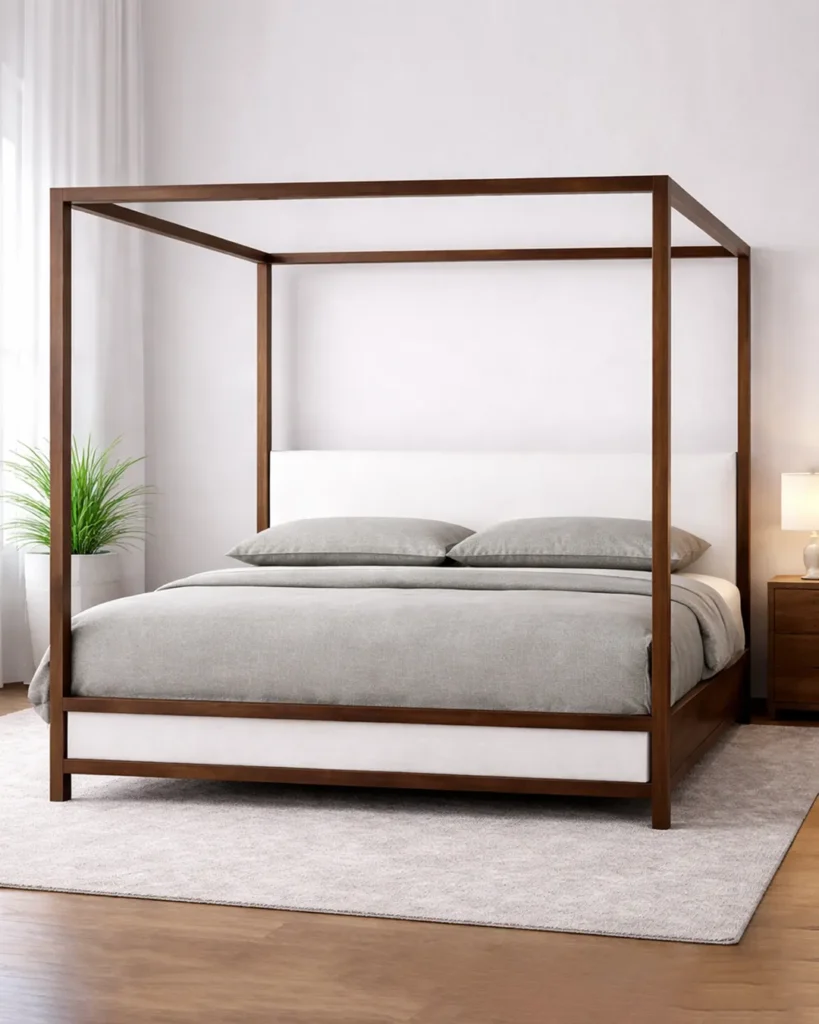 Modern wooden canopy with refined minimalist elegance