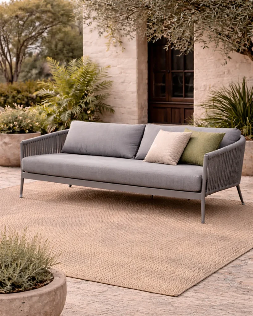 Refined outdoor luxury with contemporary woven elegance